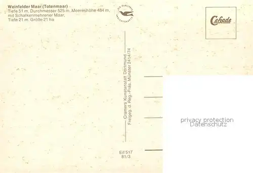 AK / Ansichtskarte Weinfelder_Maar Fliegeraufnahme Schalkenmehrener Maar Weinfelder Maar Kat. Daun