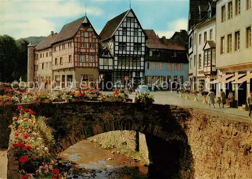 AK / Ansichtskarte Bad_Muenstereifel Erftbruecke Fachwerkhaeuser Markt Bad_Muenstereifel Kat. Bad Muenstereifel