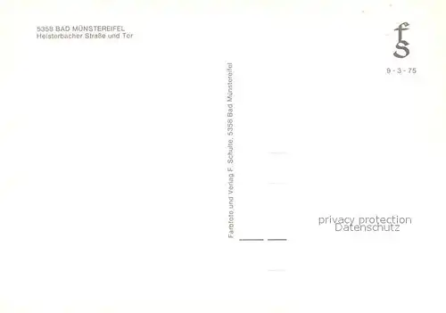 AK / Ansichtskarte Bad_Muenstereifel Heisterbacher Strasse Tor Bad_Muenstereifel Kat. Bad Muenstereifel