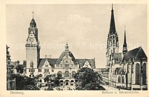 AK / Ansichtskarte Duisburg_Ruhr Rathaus Salvatorkirche Duisburg Ruhr Kat. Duisburg