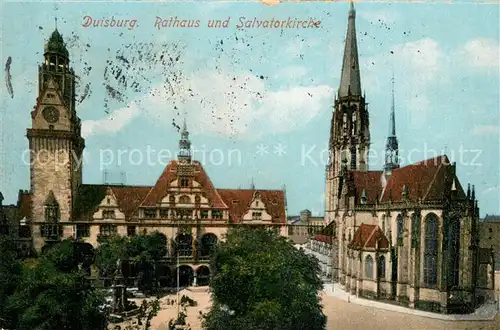 AK / Ansichtskarte Duisburg_Ruhr Rathaus Salvatorkirche Duisburg Ruhr Kat. Duisburg