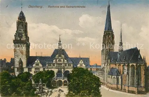 AK / Ansichtskarte Duisburg_Ruhr Rathaus Salvatorkirche Duisburg Ruhr Kat. Duisburg