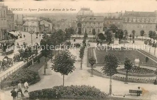 AK / Ansichtskarte Limoges_Haute_Vienne Bahnhof Square Jourdan Strassenbahn Limoges_Haute_Vienne Kat. Limoges