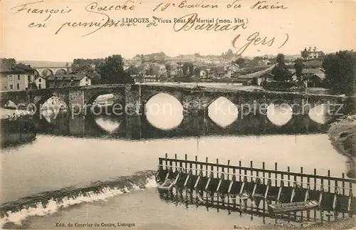 AK / Ansichtskarte Limoges_Haute_Vienne Vieux Pont Saint Martial Limoges_Haute_Vienne Kat. Limoges