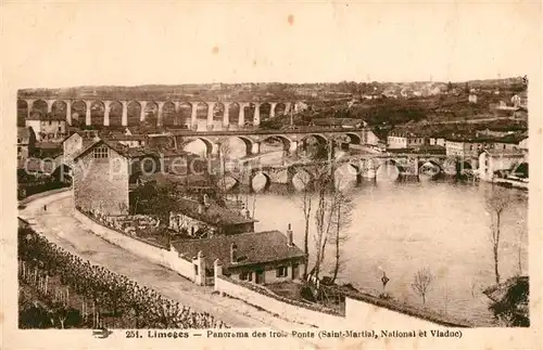 AK / Ansichtskarte Limoges_Haute_Vienne Panorama Trois Ponts Saint Martial National Viaduc Limoges_Haute_Vienne Kat. Limoges