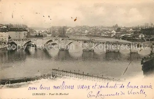 AK / Ansichtskarte Limoges_Haute_Vienne Pont Saint MArtial Limoges_Haute_Vienne Kat. Limoges