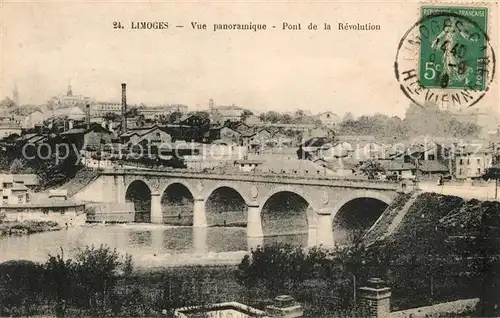 AK / Ansichtskarte Limoges_Haute_Vienne Panorama Pont de la Revolution Limoges_Haute_Vienne Kat. Limoges