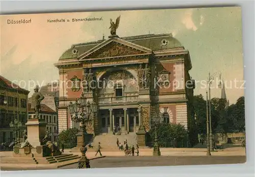 AK / Ansichtskarte Duesseldorf Kunsthalle Bismarckdenkmal Duesseldorf Kat. Duesseldorf