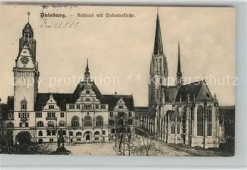AK / Ansichtskarte Duisburg_Ruhr Rathaus Salvatorkirche Duisburg Ruhr Kat. Duisburg