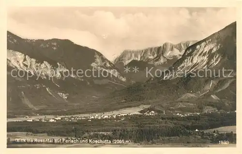 AK / Ansichtskarte Ferlach_Kaernten und Koschutta Blick ins Rosental Ferlach_Kaernten Kat. Ferlach