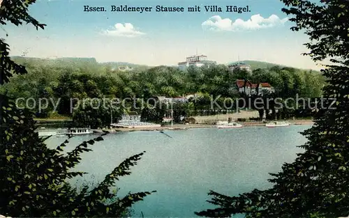 AK / Ansichtskarte Essen_Ruhr Baldeneyer Stausee mit Villa Huegel Essen_Ruhr Kat. Essen