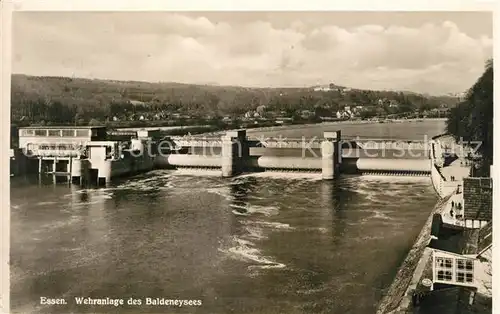AK / Ansichtskarte Essen_Ruhr Wehranlage des Baldeneysees Essen_Ruhr Kat. Essen