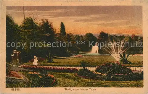 AK / Ansichtskarte Essen_Ruhr Stadtgarten Neuer Teich Essen_Ruhr Kat. Essen