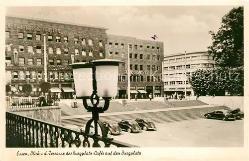 AK / Ansichtskarte Essen_Ruhr Blick von der Terrasse des Burgplatz Cafes auf den Burgplatz Essen_Ruhr Kat. Essen