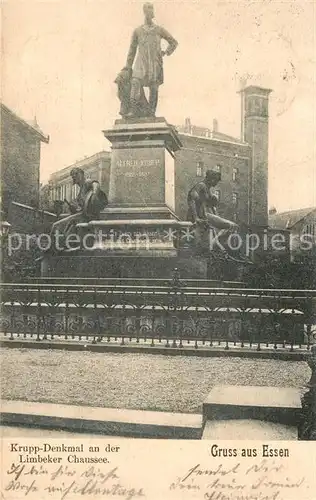 AK / Ansichtskarte Essen_Ruhr Krupp Denkmal an der Limbeker Chaussee Essen_Ruhr Kat. Essen