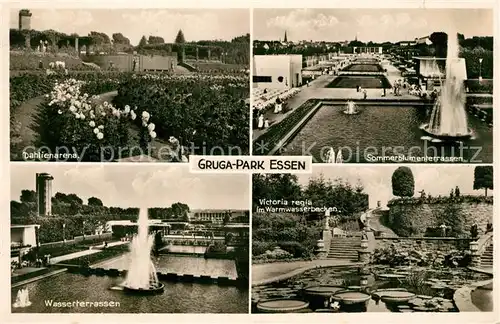 AK / Ansichtskarte Essen_Ruhr Gruga Park Dahlienarena Sommerblumenterrasse Wasserterrassen Victoria regia im Warmwasserbecken Essen_Ruhr Kat. Essen