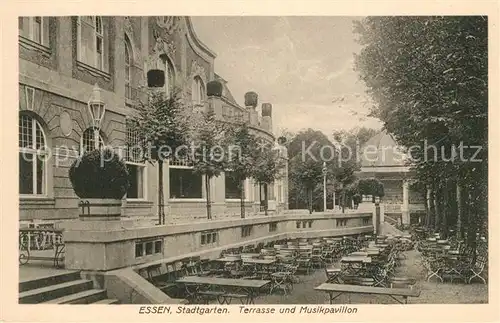 AK / Ansichtskarte Essen_Ruhr Stadtgarten Terrasse und Musikpavillon Essen_Ruhr Kat. Essen