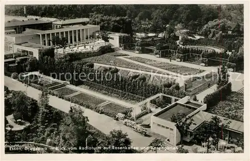 AK / Ansichtskarte Essen_Ruhr Grugapark Blick vom Radioturm auf Rosenkaffee und Rosengarten Essen_Ruhr Kat. Essen