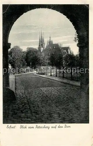 AK / Ansichtskarte Erfurt Blick vom Petersberg auf den Dom Erfurt Kat. Erfurt