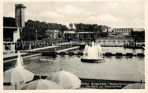 AK / Ansichtskarte Essen_Ruhr Gruga Park Wasserterrassen mit Rosenkaffee Essen_Ruhr Kat. Essen