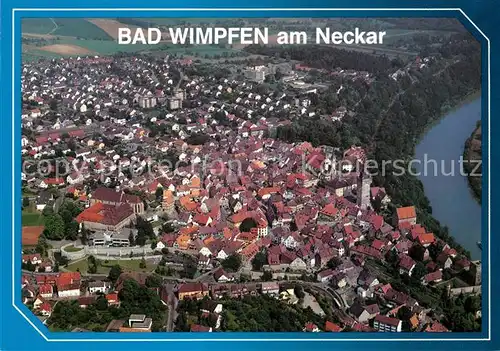 AK / Ansichtskarte Wimpfen_Bad Fliegeraufnahme Kirche Blauen Turm Wimpfen_Bad