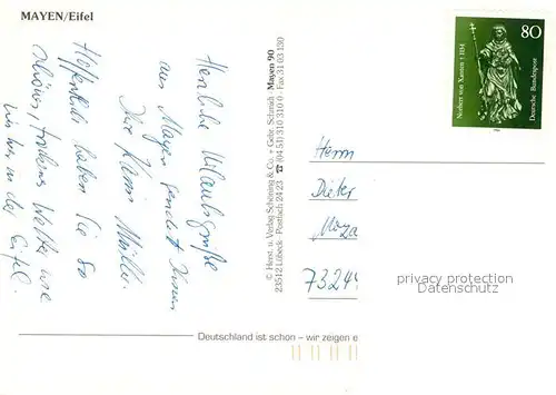 AK / Ansichtskarte Mayen Marktplatz Kirche Burg Mayen