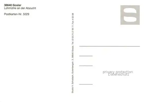 AK / Ansichtskarte Goslar Lohmuehle Abzucht Goslar