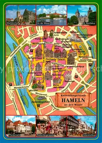 AK / Ansichtskarte Hameln_Weser St. Bonifatius Osterstrasse Pferdemarkt  Hameln Weser