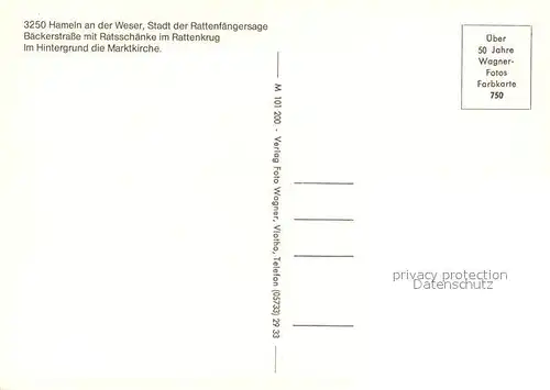 AK / Ansichtskarte Hameln_Weser Baeckerstrasse Ratsschaenke Rattenkrug Hameln Weser