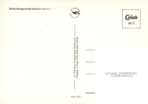 AK / Ansichtskarte Hameln_Weser Fliegeraufnahme Hameln Weser