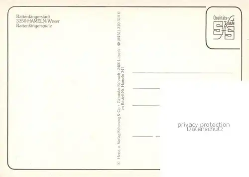 AK / Ansichtskarte Hameln_Weser Rattenfaengerspiele Hameln Weser