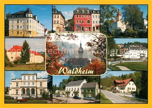 AK / Ansichtskarte Waldheim_Sachsen Hauptstrasse Rathaus Georg Kolbe Platz Waldheim Sachsen