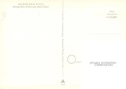 AK / Ansichtskarte Monschau Kirche Rotes Haus Monschau