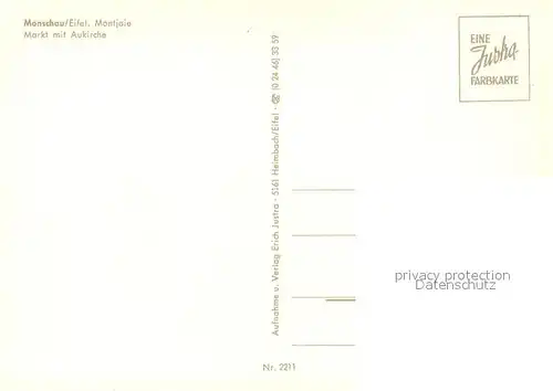 AK / Ansichtskarte Monschau_Montjoie Markt Aukirche Monschau Montjoie