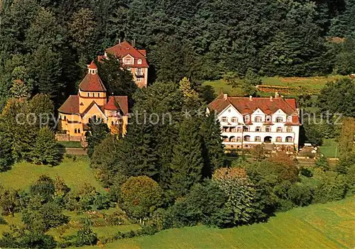 AK / Ansichtskarte Brueckenau_Bad Fliegeraufnahme Kirche Villa Fueglein Brueckenau_Bad