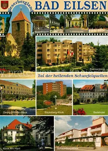 AK / Ansichtskarte Eilsen_Bad Brunnenklinik Badehotel Kirche Bueckeberg Klinik Eilsen_Bad