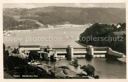 AK / Ansichtskarte Essen_Ruhr Baldeneysee mit Stauwehr Essen_Ruhr
