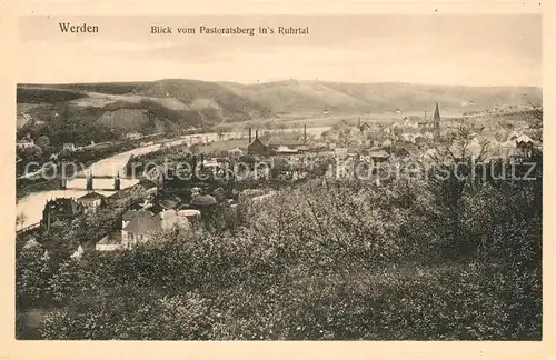 AK / Ansichtskarte Werden_Ruhr Blick vom Pastoratsberg ins Ruhrtal Werden Ruhr