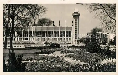 AK / Ansichtskarte Essen_Ruhr Reichsgartenschau 1938 Blumenhof Restaurant mit Aussichtsturm Essen_Ruhr