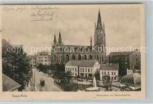 AK / Ansichtskarte Essen_Ruhr Vihoferplatz mit Gertrudiskirche Essen_Ruhr