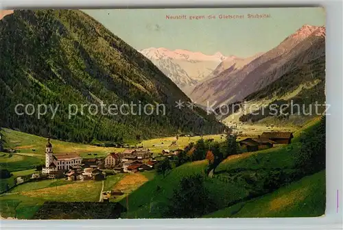 AK / Ansichtskarte Neustift_Stubaital_Tirol Panorama mit Gletscher Neustift_Stubaital_Tirol