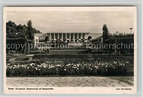 AK / Ansichtskarte Essen_Ruhr Gruga Park Rosenanlage mit Rosenkaffee Essen_Ruhr