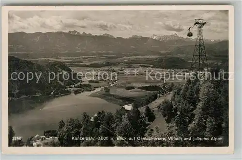 AK / Ansichtskarte Ossiachersee mit Kanzelbahn Villach und julische Alpen Ossiachersee