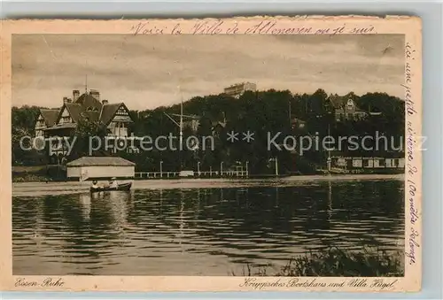 AK / Ansichtskarte Essen_Ruhr Kruppsches Bootshaus und Villa Huegel Essen_Ruhr
