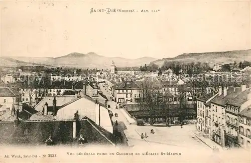 AK / Ansichtskarte Saint Die des Vosges Vue generale prise du Clocher de lEglise St Martin Saint Die des Vosges