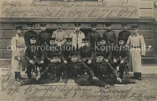 AK / Ansichtskarte Tuebingen Gruppenfoto mit Soldaten Tuebingen