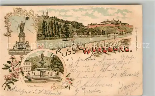 AK / Ansichtskarte Wuerzburg Luitpold Denkmal Kilian Brunnen Wuerzburg