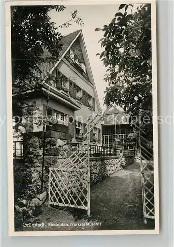 AK / Ansichtskarte Gruenstadt Rheinpfalz Parkrestaurant Gruenstadt