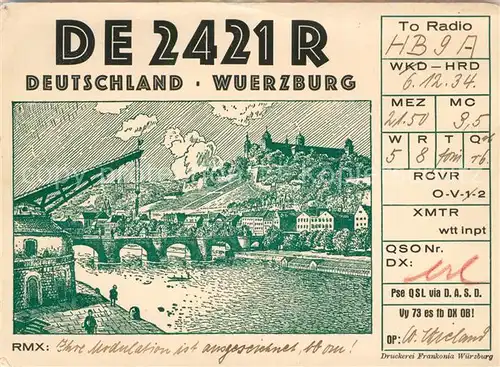 AK / Ansichtskarte Wuerzburg Schloss Bruecke Wuerzburg