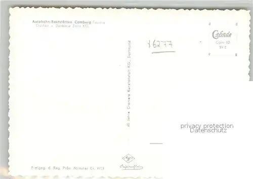 AK / Ansichtskarte Camberg_Saale Autobahn Raststaetten Camberg Fliegeraufnahme Camberg_Saale